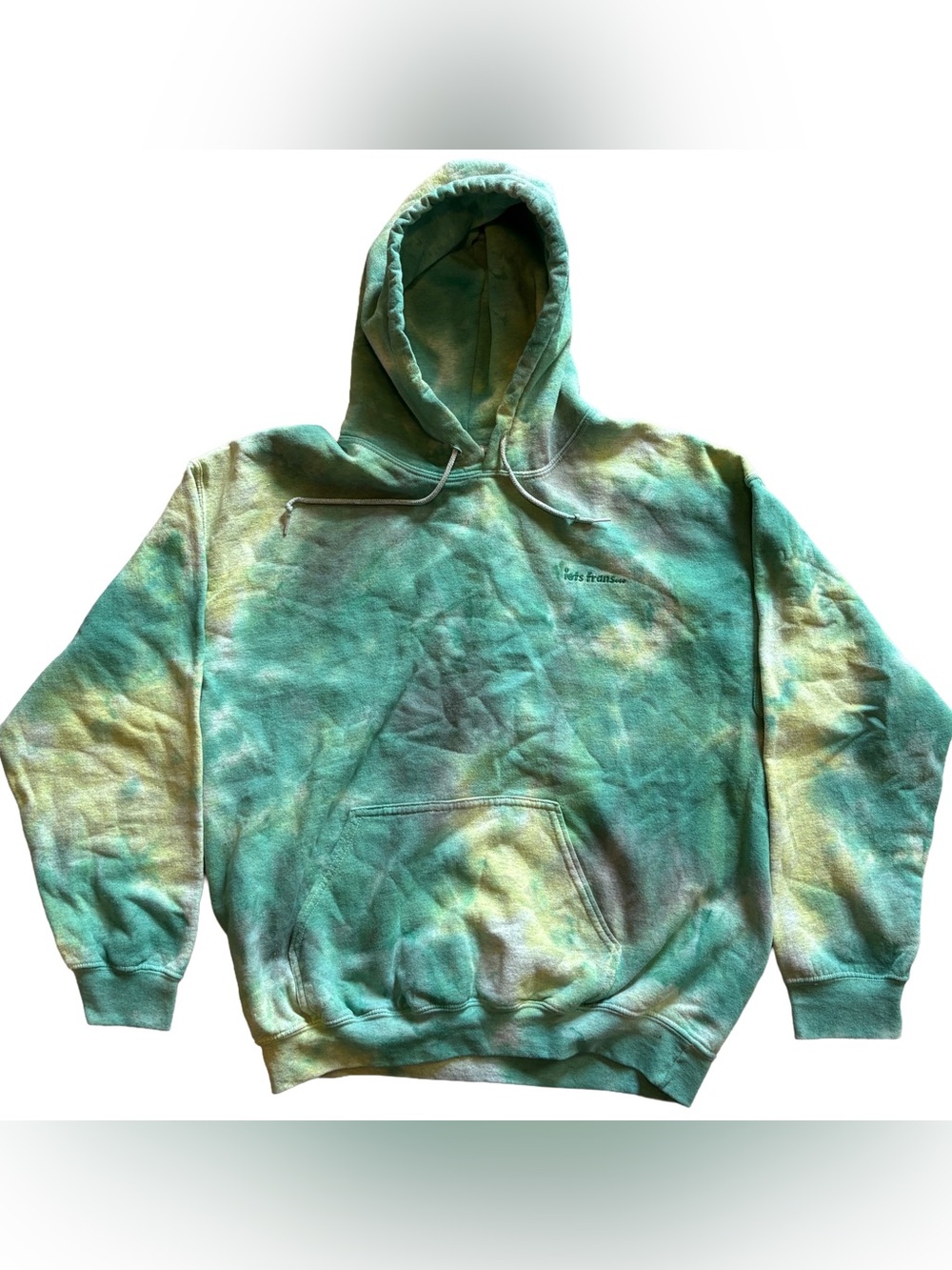 iets frans… Hoodie Green Tie Dye Medium Unisex Urban Outfitters iets frans